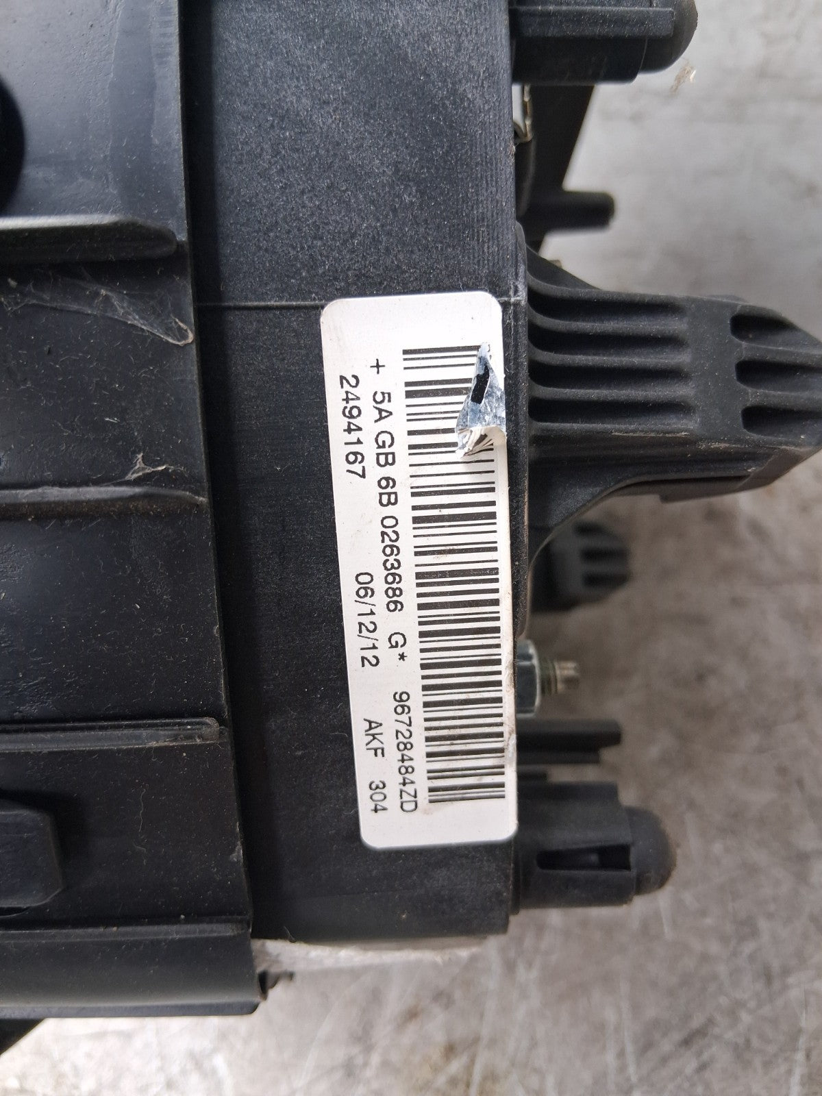 2012 PEUGEOT 208 STEERING WHEEL AIRBAG BLACK