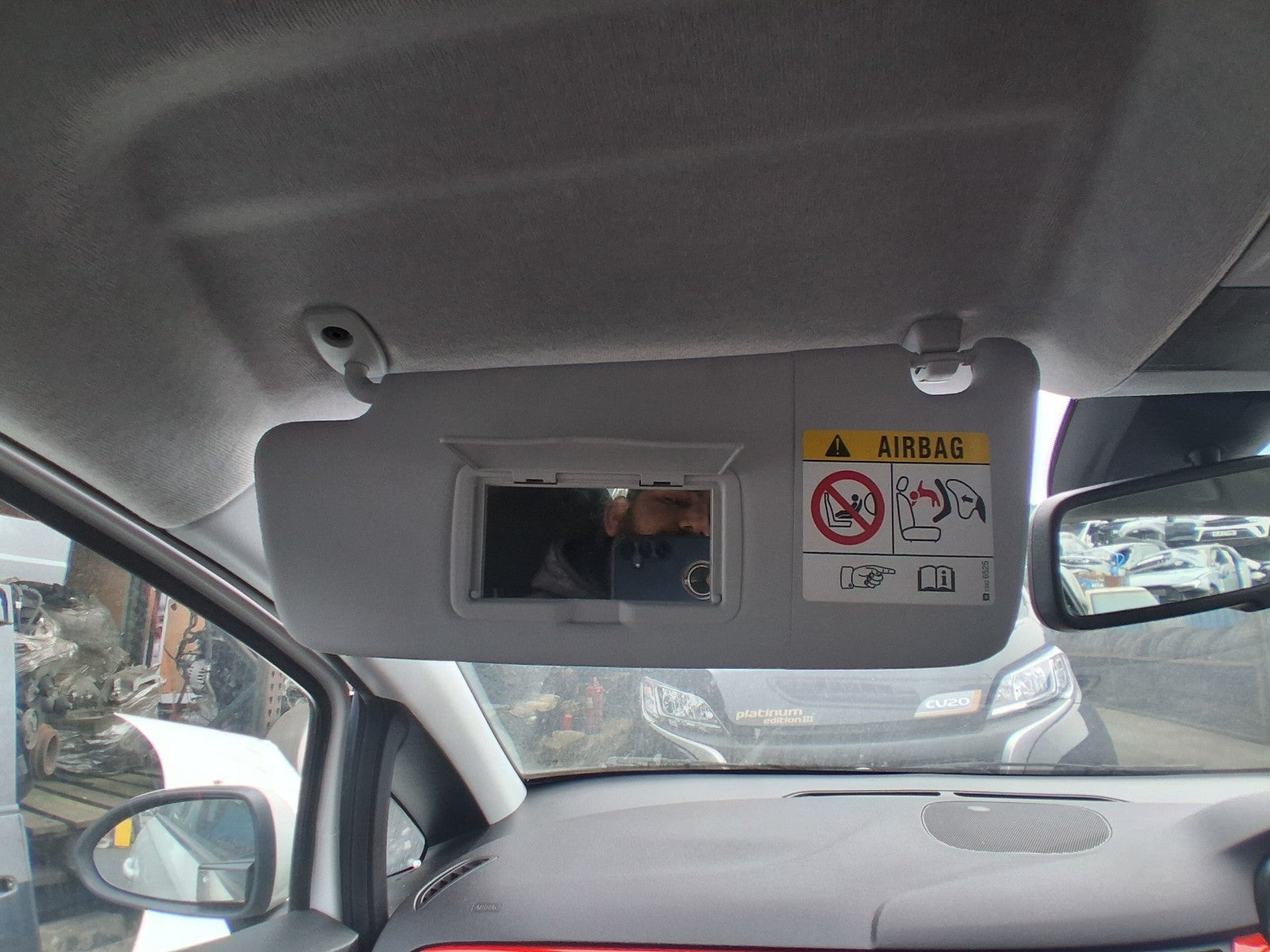 2019 VAUXHALL CORSA E NSF PASSENGER SIDE FRONT LEFT SUN VISOR SHADE