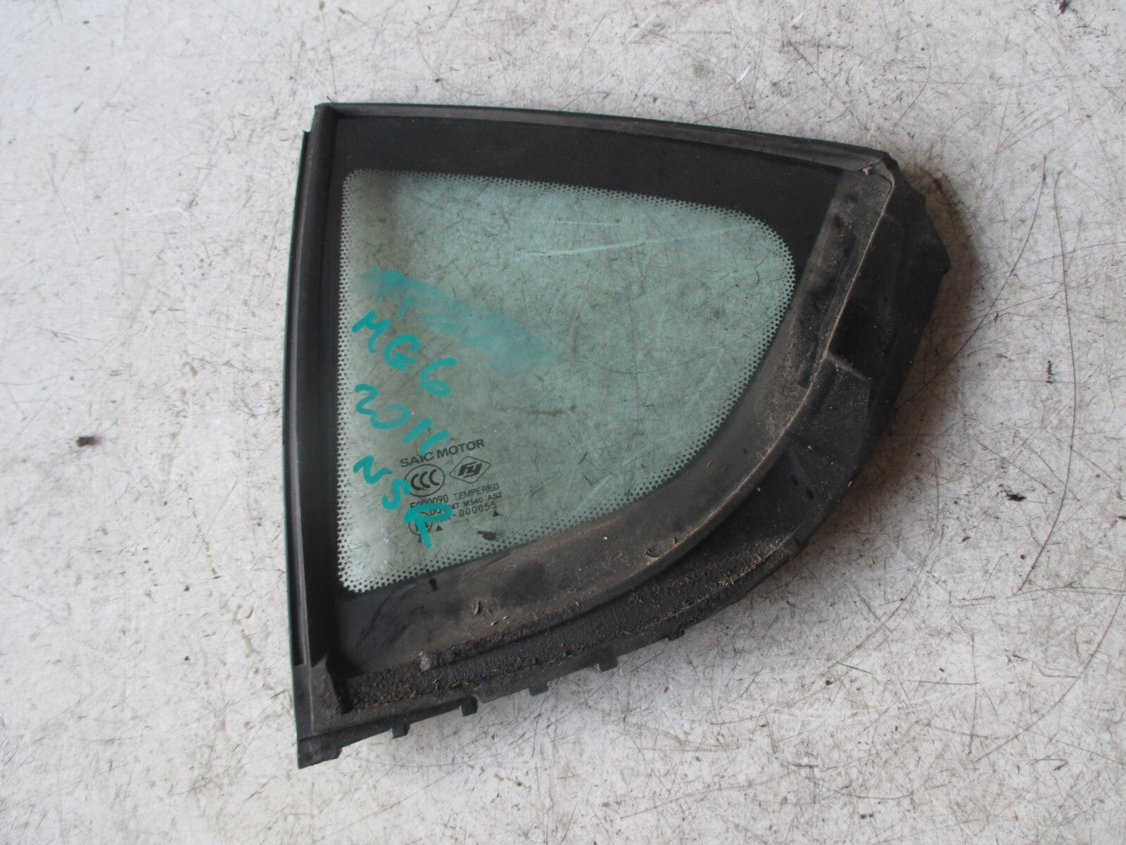 MG6 MK1 2011 5 DOOR NSR PASSENGER SIDE REAR QUARTER WINDOW GLASS