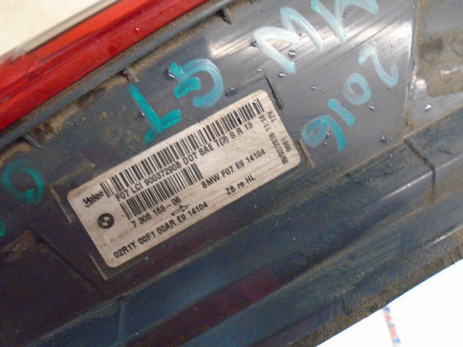 BMW 5 SERIES GRAN TURISMO 5 DOOR OSR DRIVER SIDE REAR TAIL LIGHT 7306168