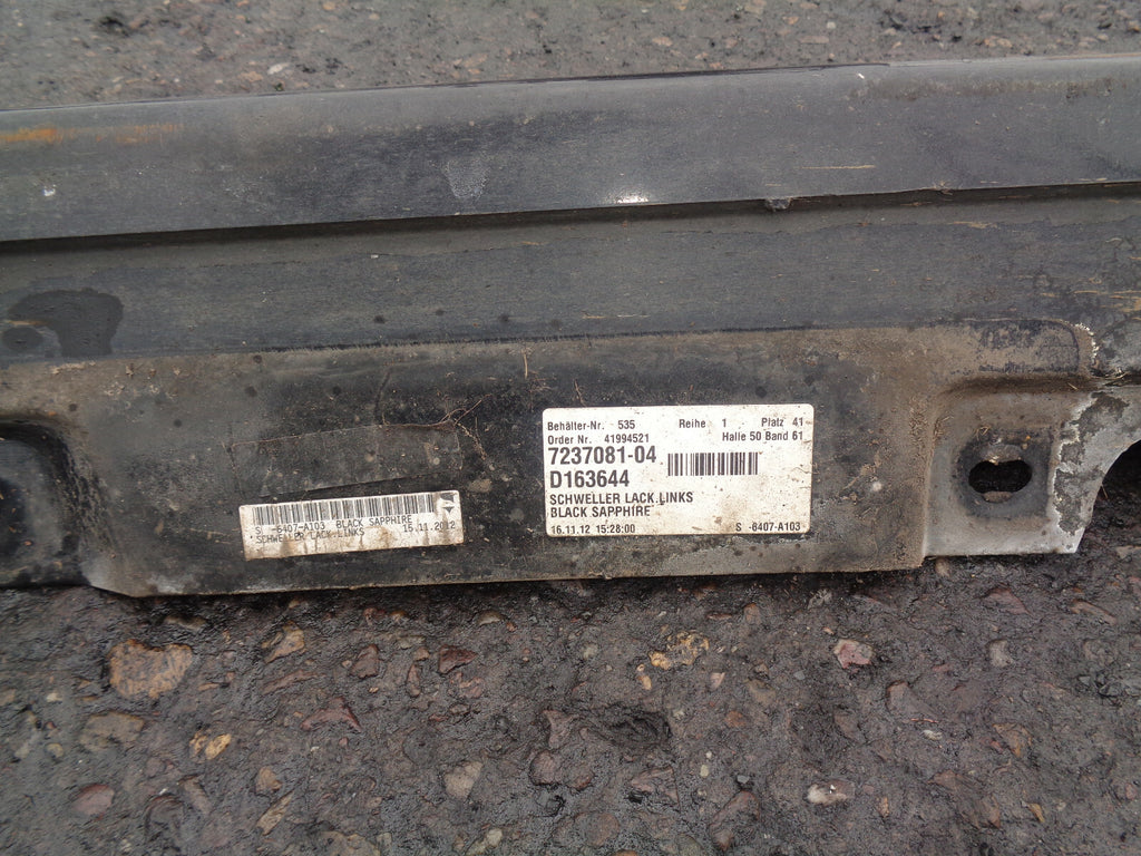 BMW 5 SERIES F10 2012 NS PASSENGER SIDE SKIRT BLACK 7237081