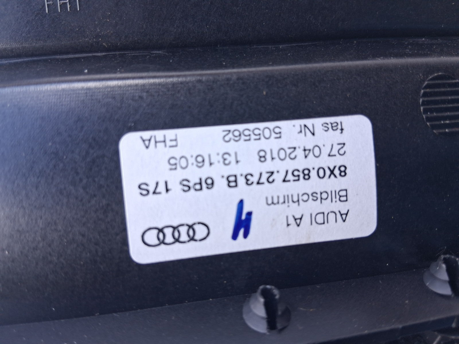 2017 AUDI A1 8X SAT NAV DISPLAY SCREEN 8X0857273B