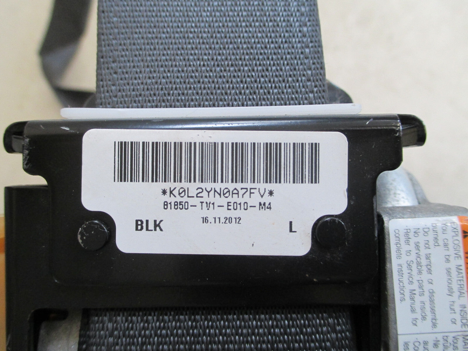 HONDA CIVIC MK9 2013 5 DOOR NSF PASSENGER FRONT SEAT BELT 81850TV1E010M4