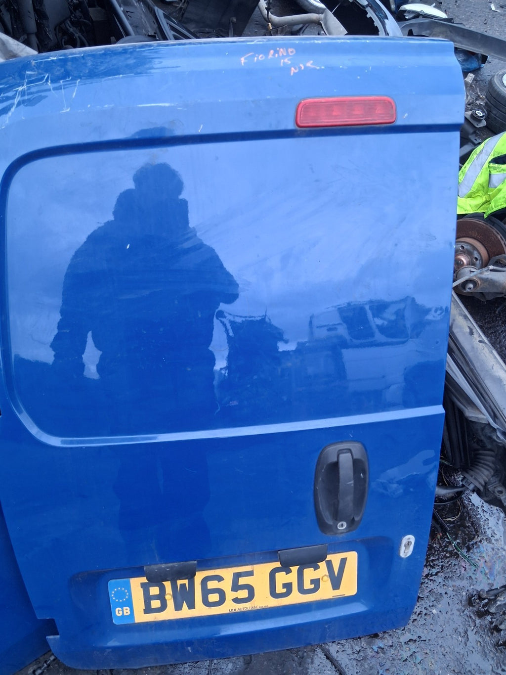 2016 FIAT FIORINO NSR PASSENGER SIDE REAR BACK DOOR WITHOUT HINGES BLUE
