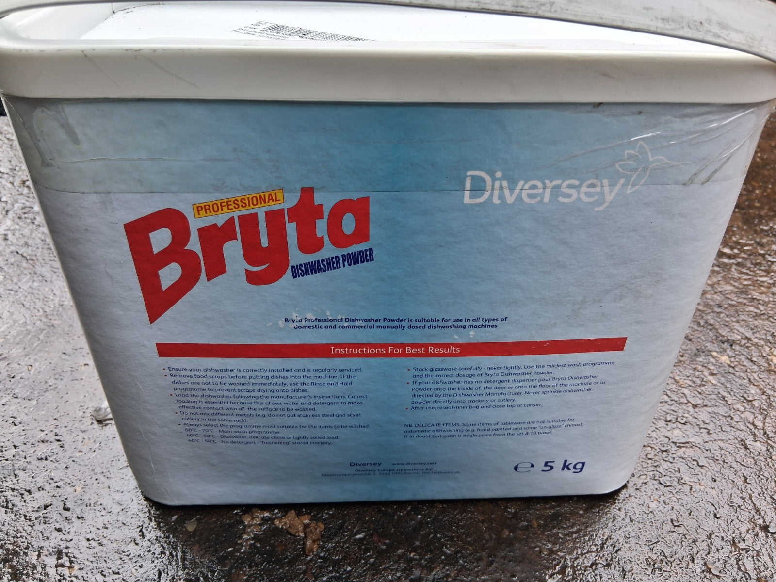 DIVERSEY BRYTA MACHINE DISHWASHING WASHER POWDER 5KG