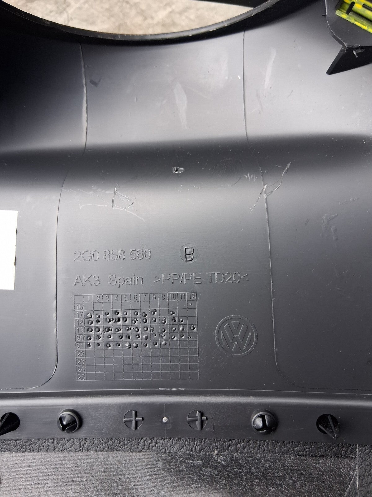 2021 VOLKSWAGEN T-CROSS DASHBOARD SPEEDO SURROUND TRIM WITH AIR VENT 2G0858560
