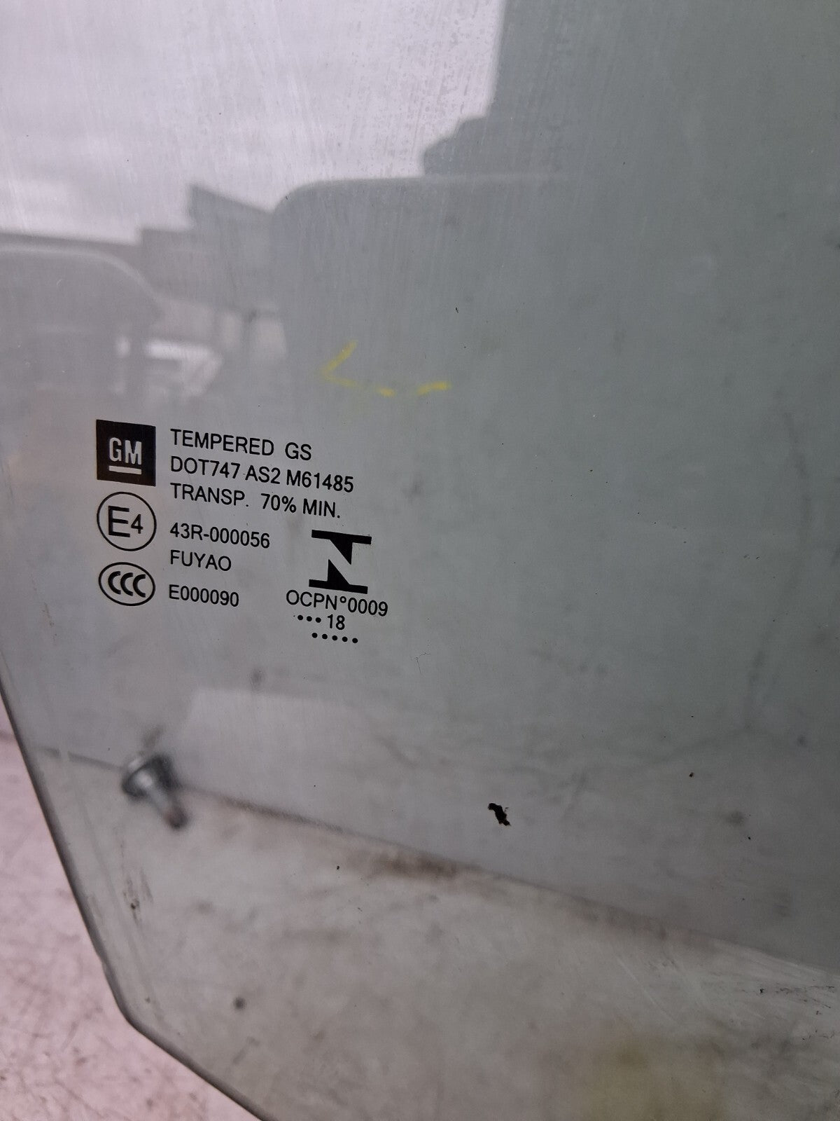 2019 VAUXHALL INSIGNIA OSF DRIVER SIDE FRONT RIGHT WINDOW GLASS 43R000056