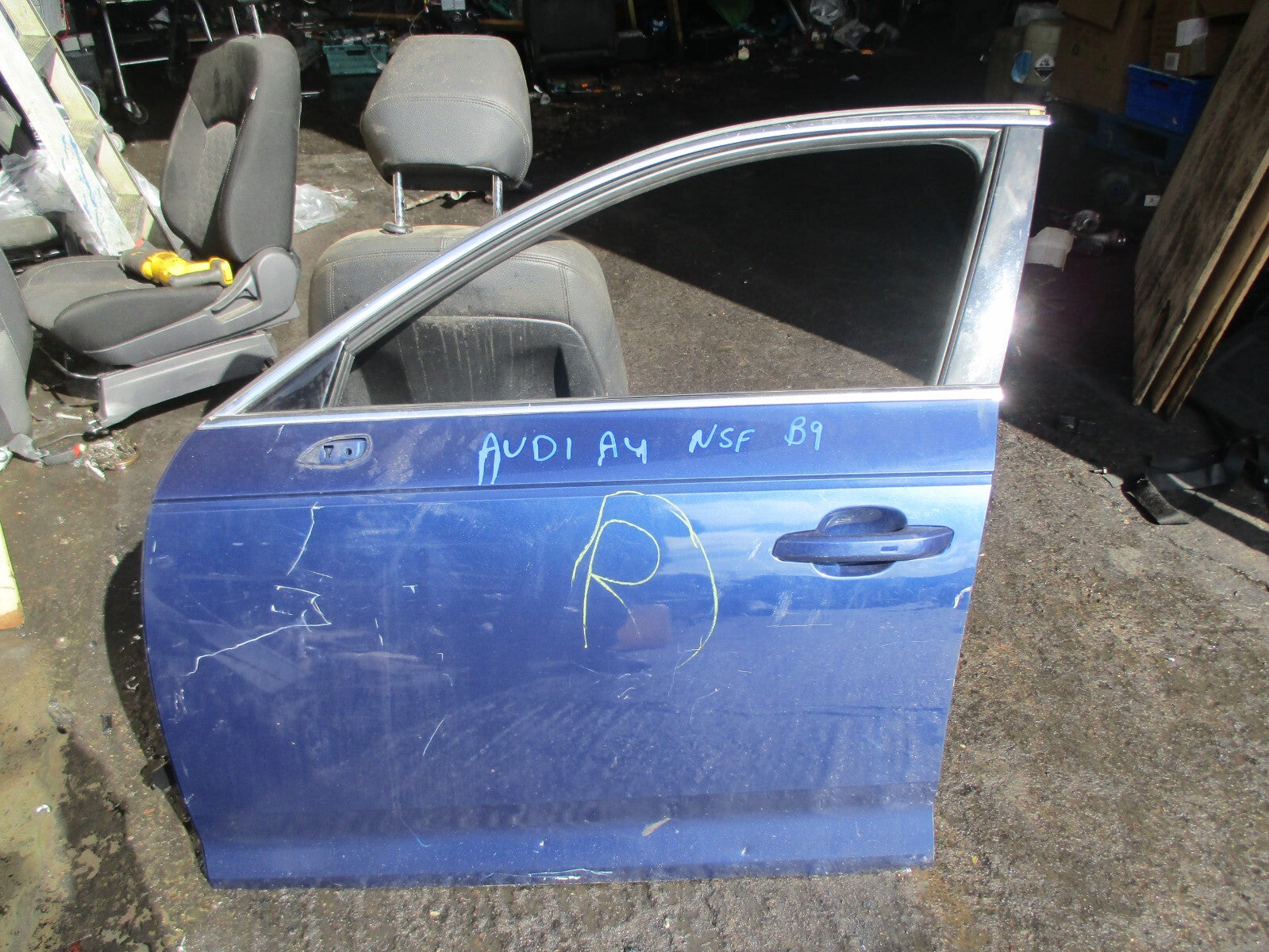 AUDI A4 B9 2017 SALOON NSF PASSENGER SIDE FRONT DOOR BLUE