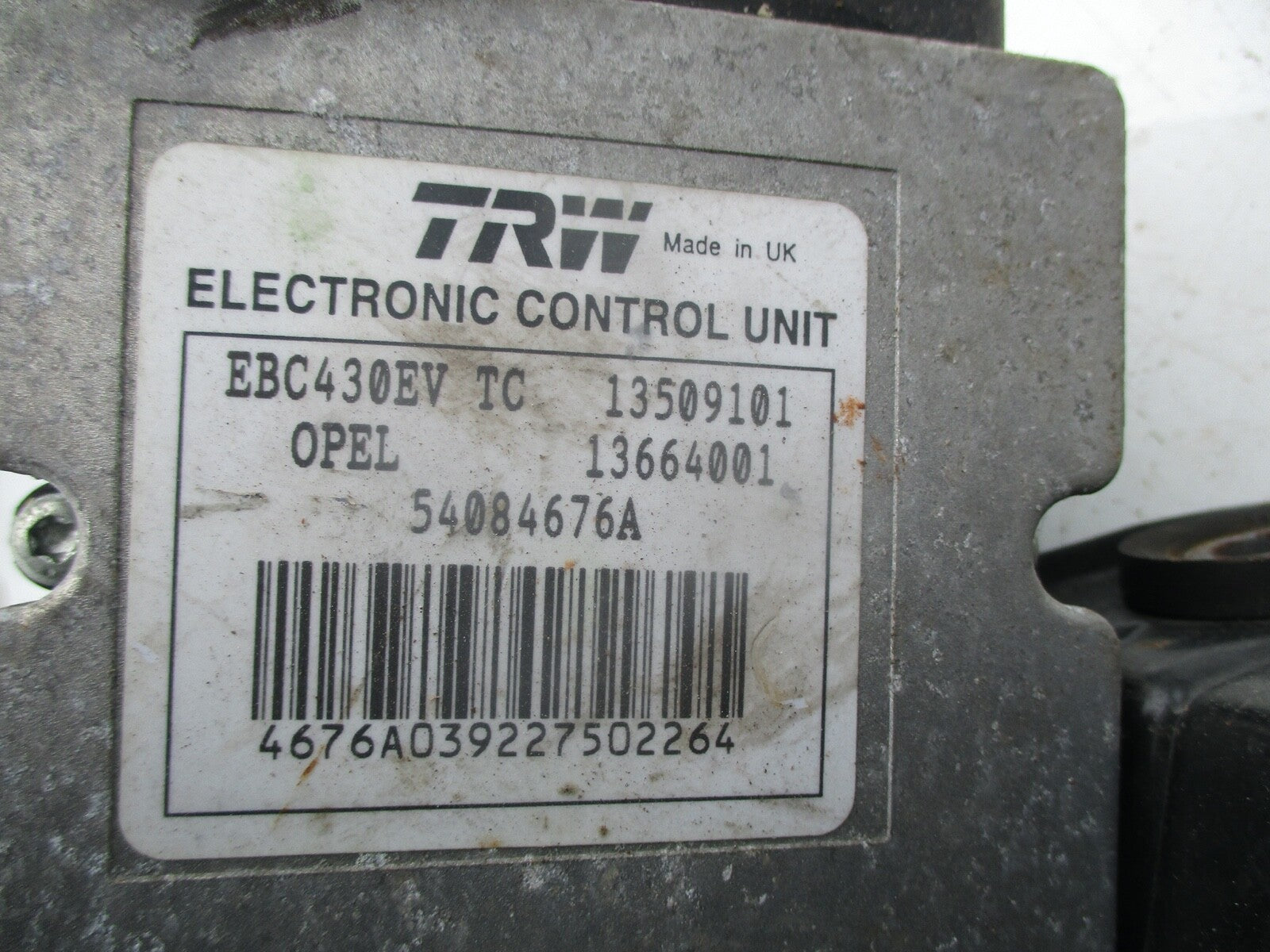 VAUXHALL VECTRA C 2003 2.0 DTI ABS PUMP 13664001 54084676A