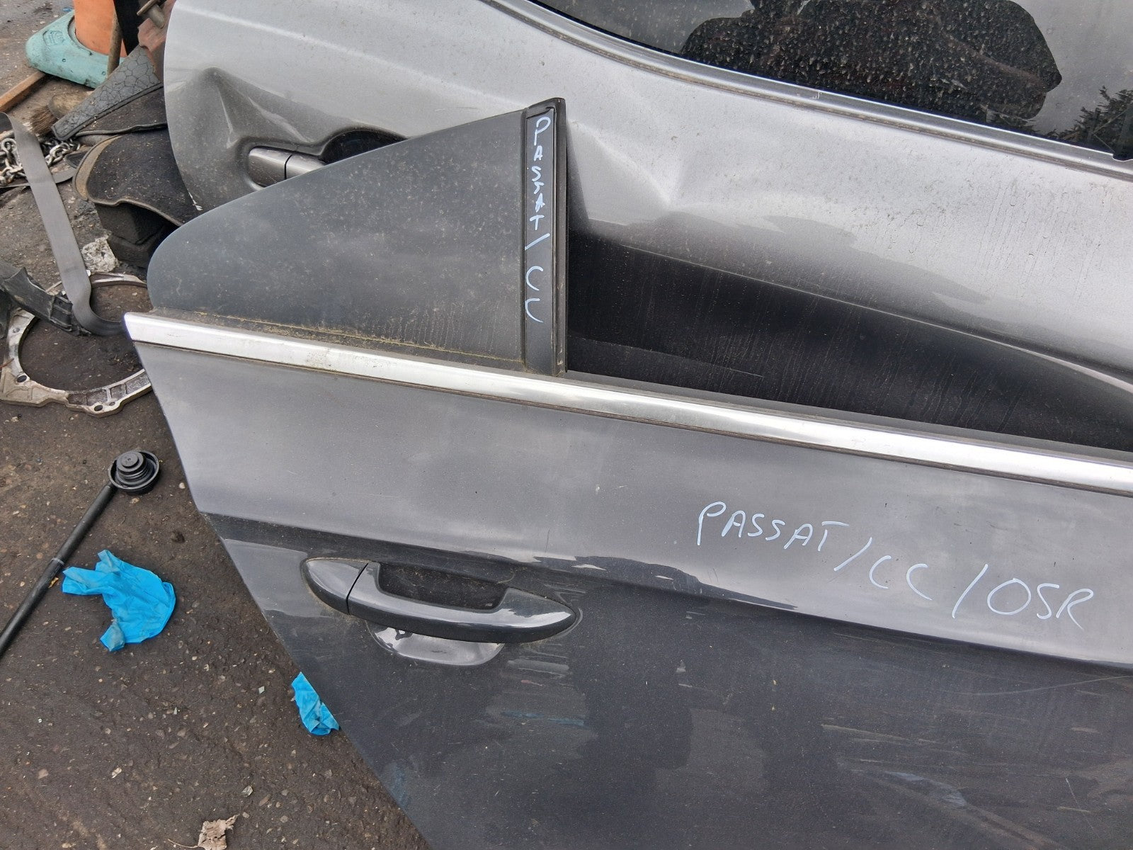 VW VOLKSWAGEN PASSAT CC 2012 OSR DRIVER SIDE REAR DOOR GREY