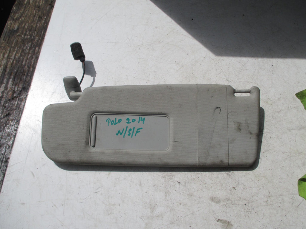 VW VOLKSWAGEN POLO 2014 NSF PASSENGER SIDE FRONT SUN SHADE VISOR GREY MIRROR