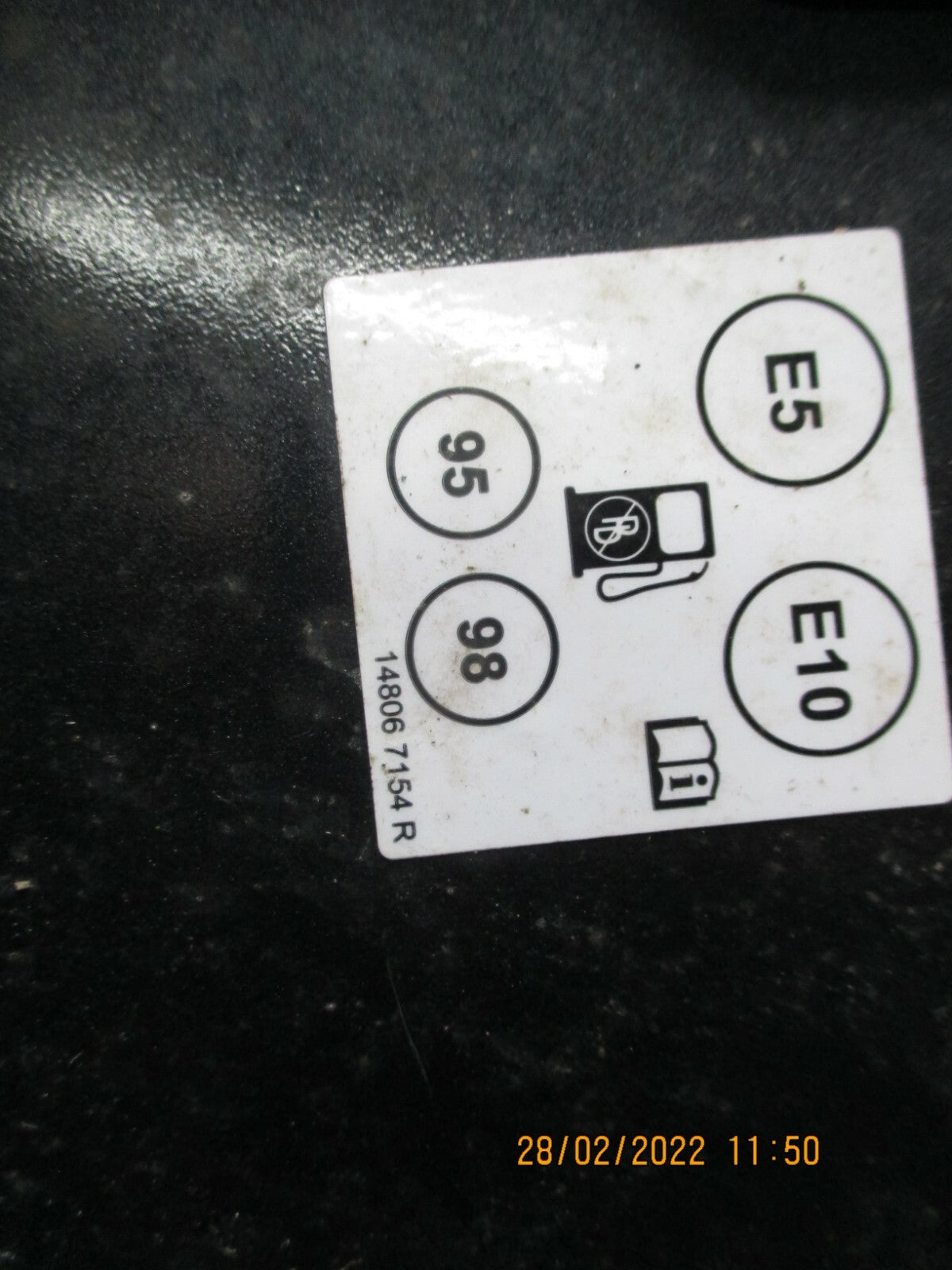 DACIA SANDERO 2017 PETROL FUEL FILLER CAP GREY 14806 7154R