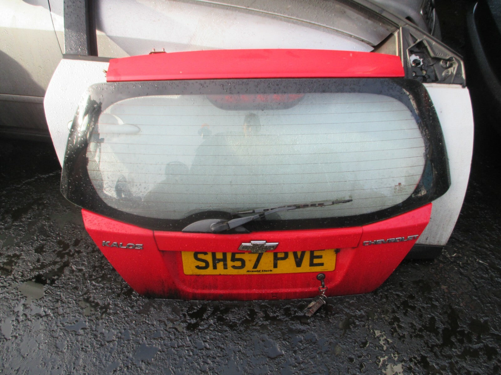 CHEVROLET KALOS 2007 REAR BACK BOOT LID TAILGATE HATCH GLASS WIPER RED