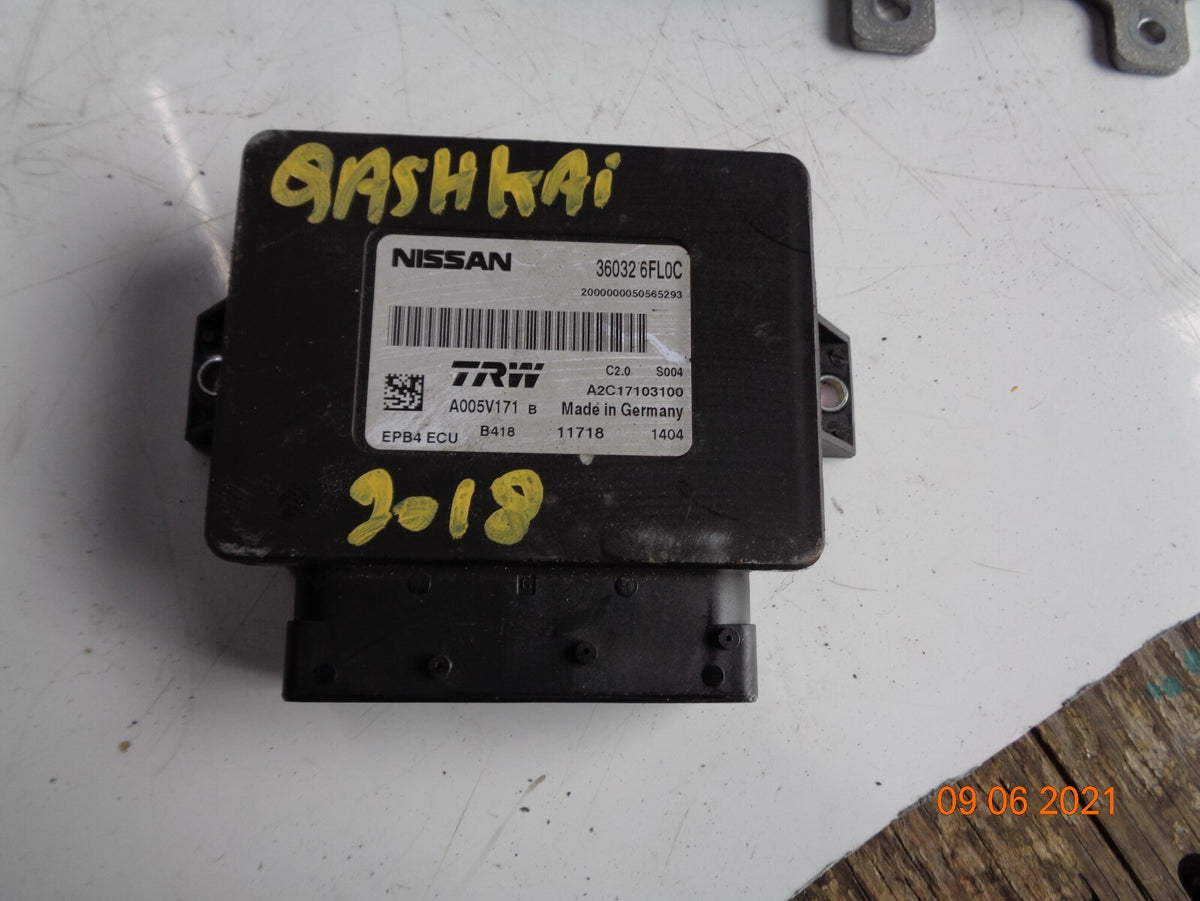 NISSAN QASHQAI MK2 J11 2018 HANDBRAKE CONTROL UNIT MODULE A005V171 A2C17103100