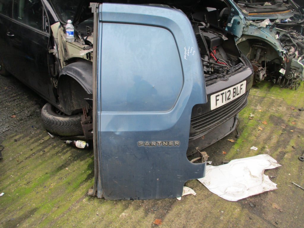 2009 PEUGEOT PARTNER MK2 OSR DRIVER SIDE REAR COMPLETE DOOR BLUE