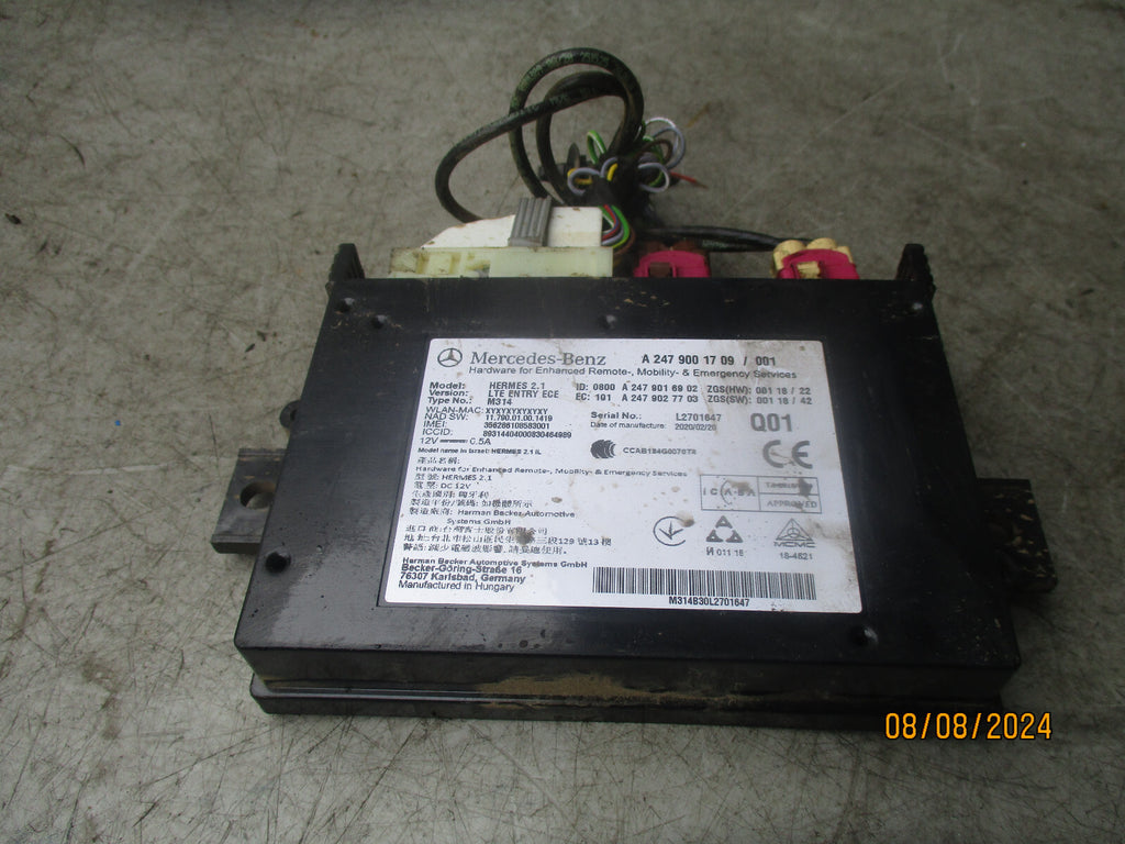 2020 MERCEDES BENZ SPRINTER W907 RADIO CONTROL ECU MODEL A2479001709