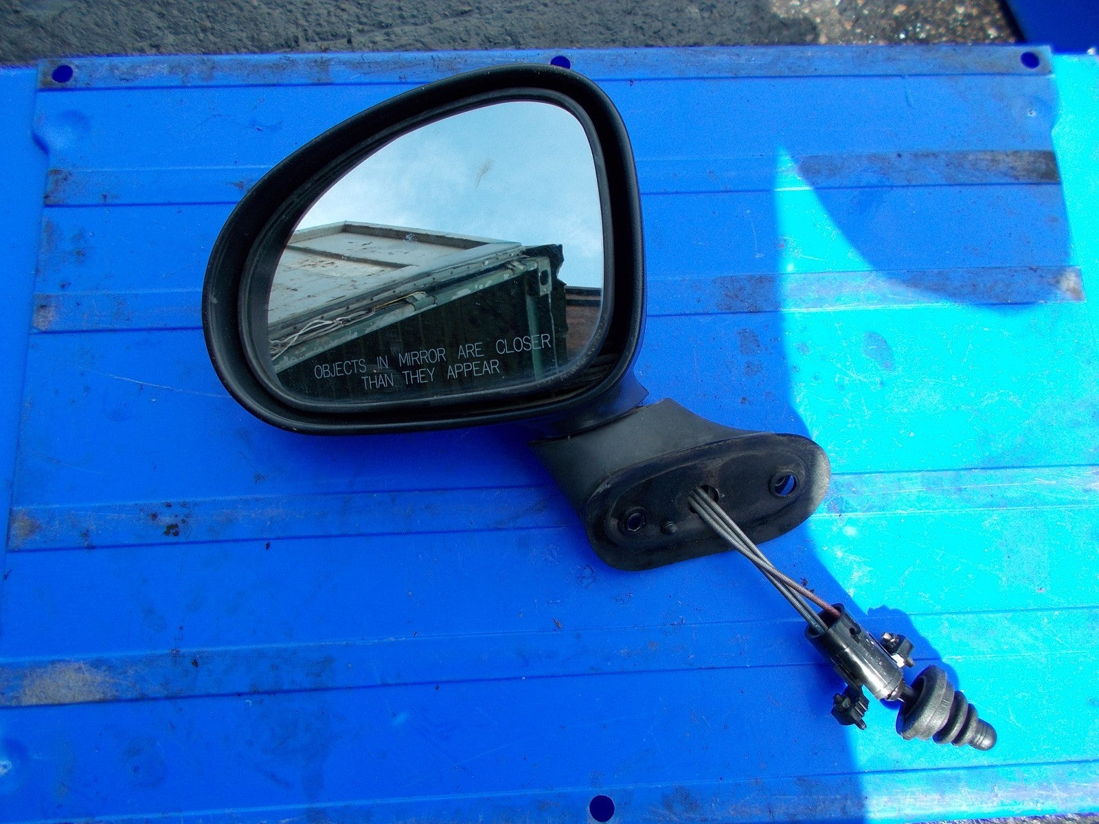 2001 DAEWOO MATIZ NS PASSENGER SIDE MANUAL WING MIRROR E13010140 BLACK
