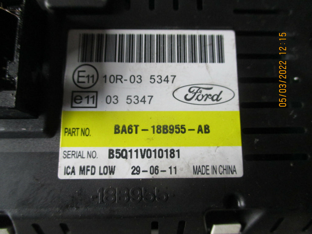 FORD FIESTA 2011 MK7 DISPLAY SCREEN CLOCK INFORMATION PANEL BA6T18B955