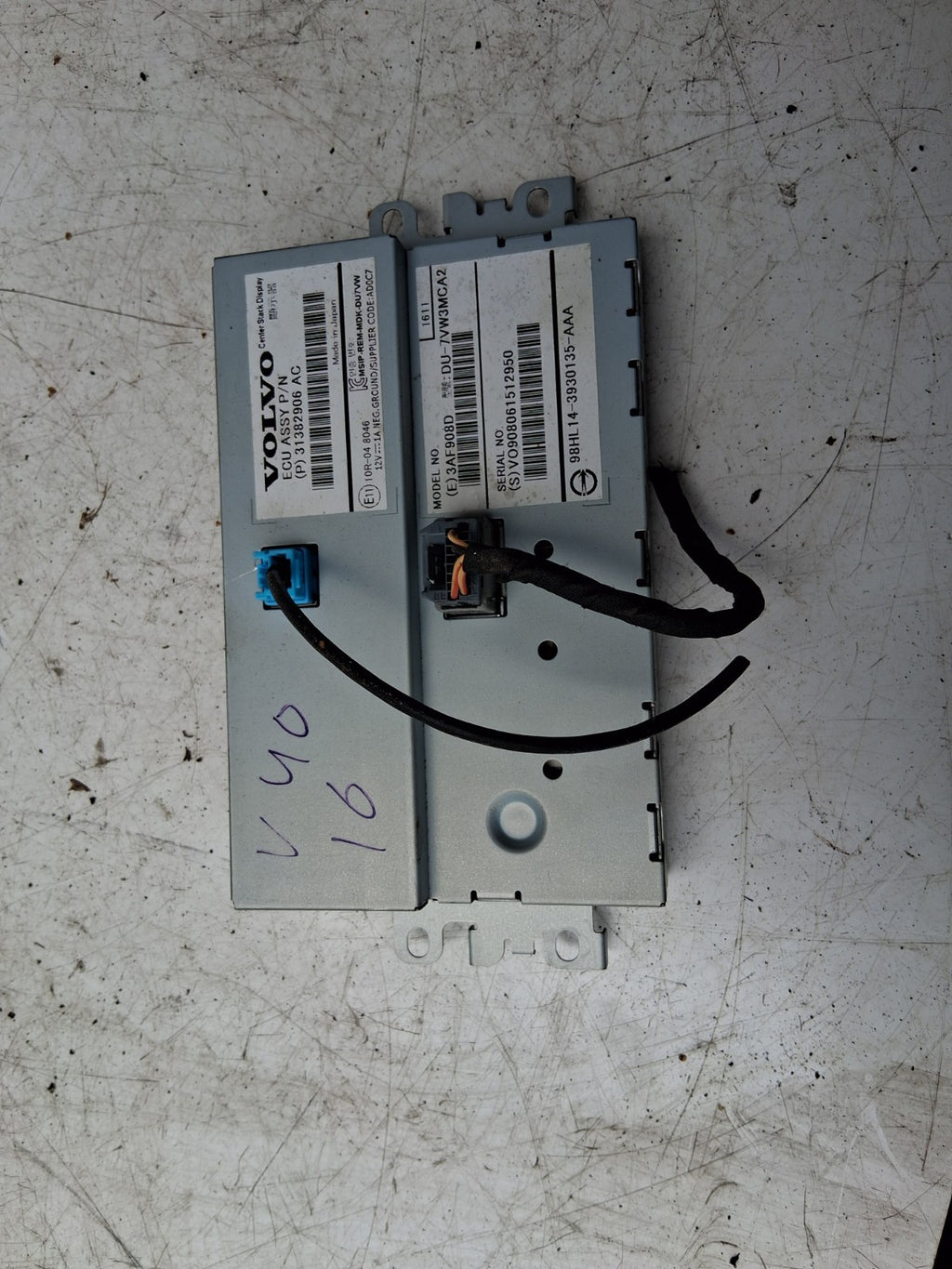 2016 VOLVO V40 R DESIGN DASHBOARD SCREEN DISPLAY SCREEN MONITOR 31382906