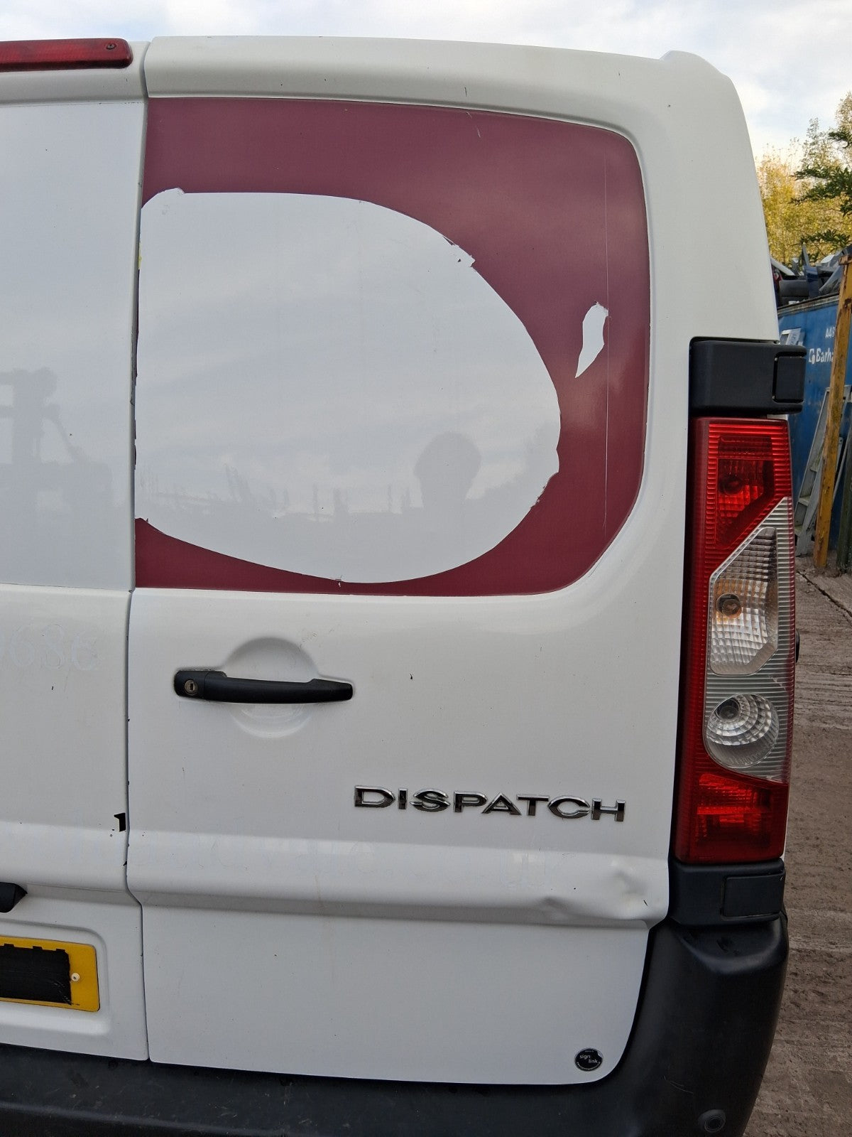 2016 CITROEN DISPATCH MK2 OSR DRIVER SIDE REAR RIGHT COMPLETE DOOR WHITE
