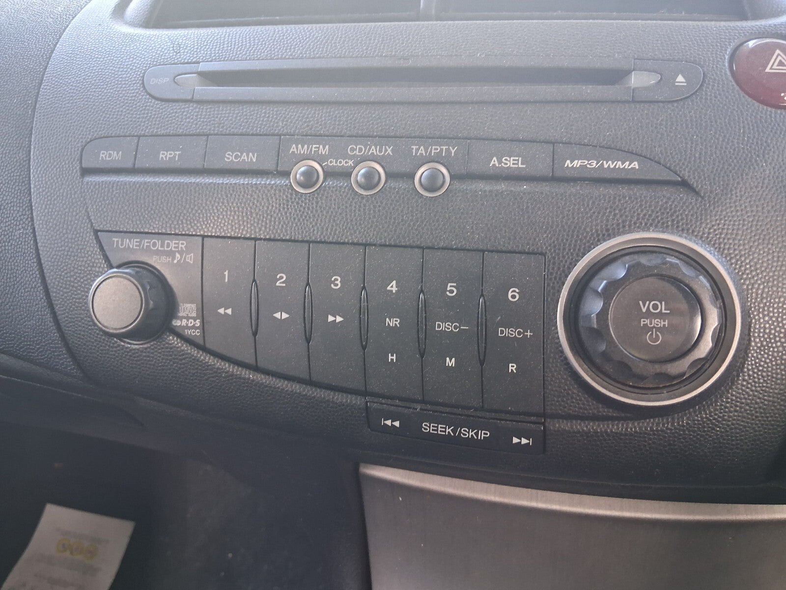 2007 HONDA CIVIC MK8 MULTIMEDIA RADIO CD PLAYER STEREO CONTROL SWITCH PANEL