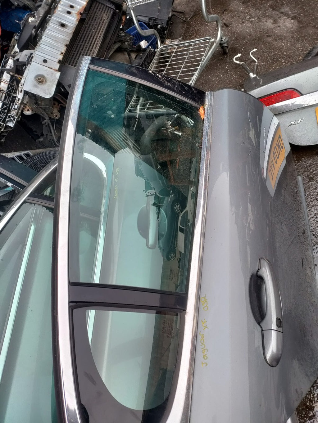 2009 JAGUAR XF X250 OSR DRIVER SIDE REAR COMPLETE DOOR SILVER