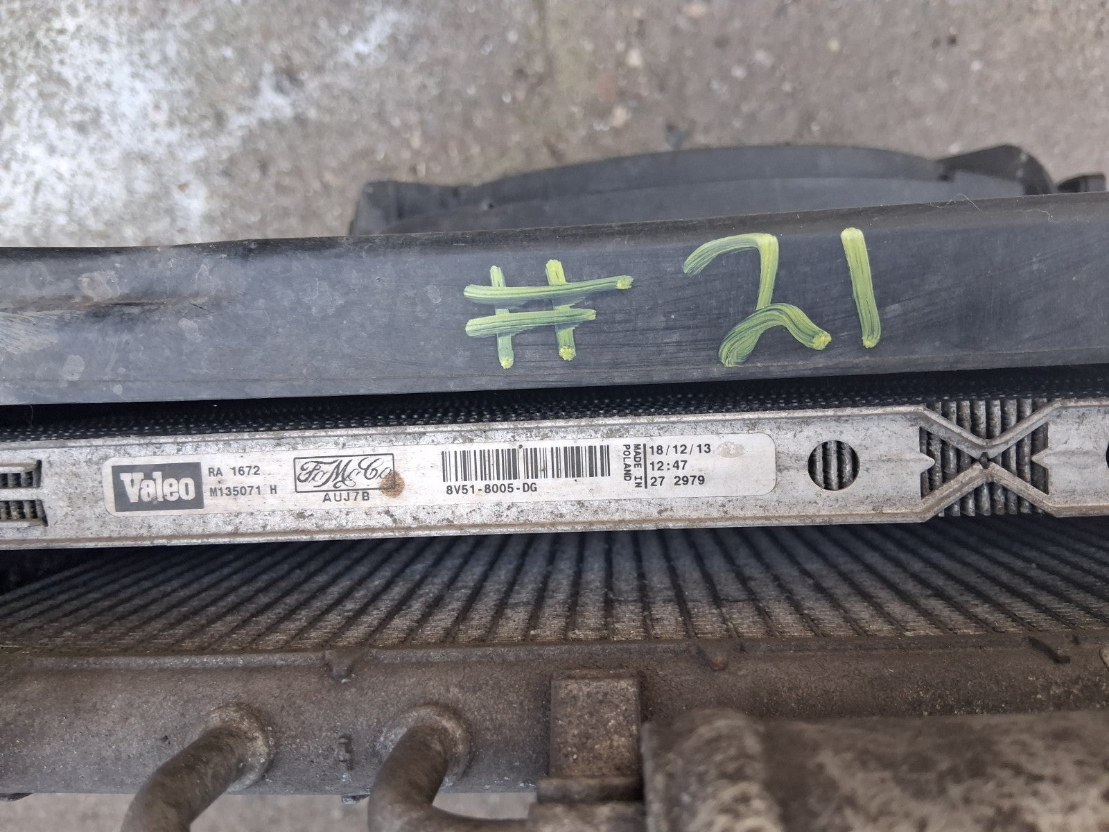 2013 FORD FIESTA MK7 1.5 DIESEL RADIATOR RAD PACK 8V518005DG