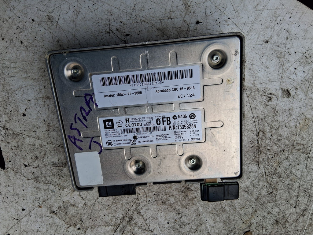 VAUXHALL ASTRA J 2013 BLUETOOTH CONTROL MODULE 13353284