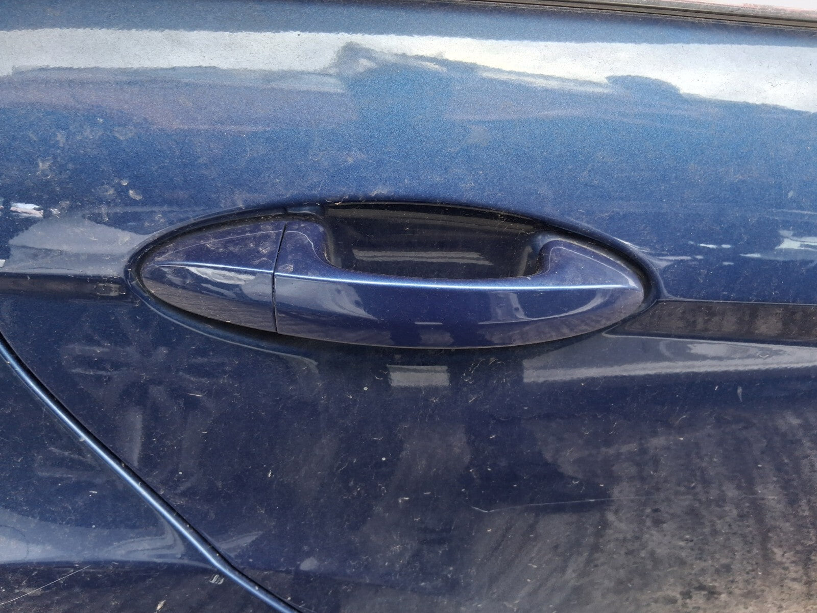 2010 FORD FIESTA MK7 OSR DRIVER SIDE REAR RIGHT COMPLETE DOOR OCEAN BLUE