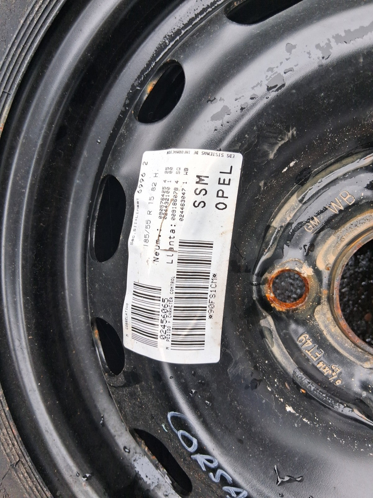 2005 VAUXHALL CORSA C 14 INCH SPACE SAVER SPARE WHEEL WITH TYRE 175/65R14