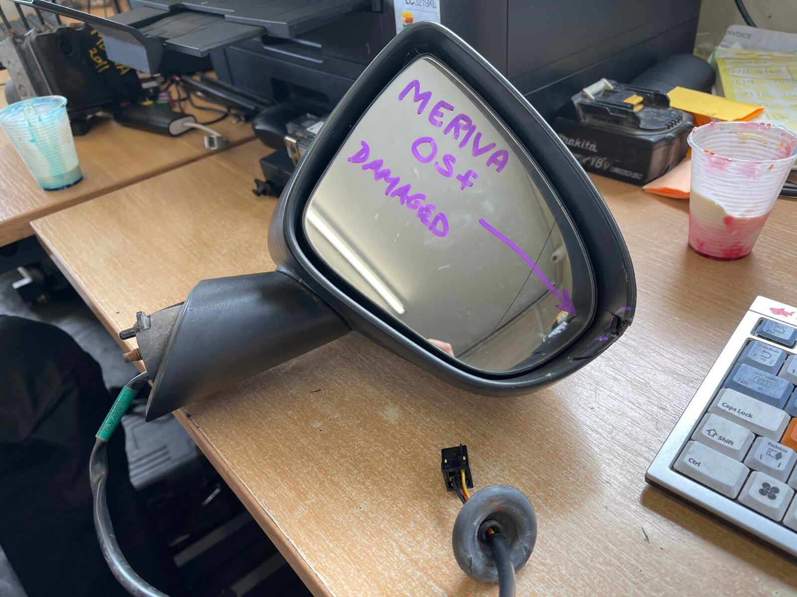 2012 VAUXHALL MERIVA OSF DRIVERS BLACK SIDE FRONT ELECTRIC WING MIRROR 212876154