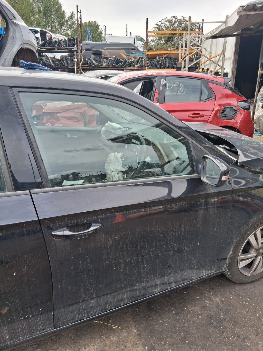 2020 SKODA FABIA MK3 NJ HATCHBACK OSF DRIVER SIDE FRONT RIGHT BARE DOOR BLACK