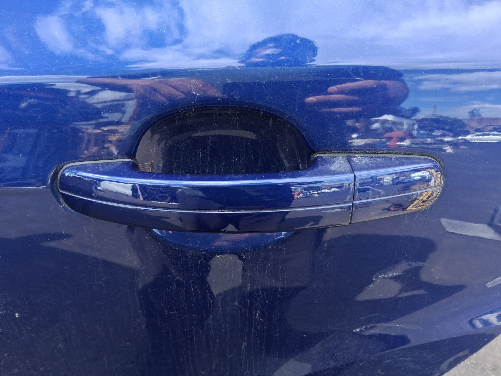 2015 FORD FOCUS MK3 NSR PASSENGER REAR EXTERIOR DOOR HANDLE DEEP IMPACT BLUE HF
