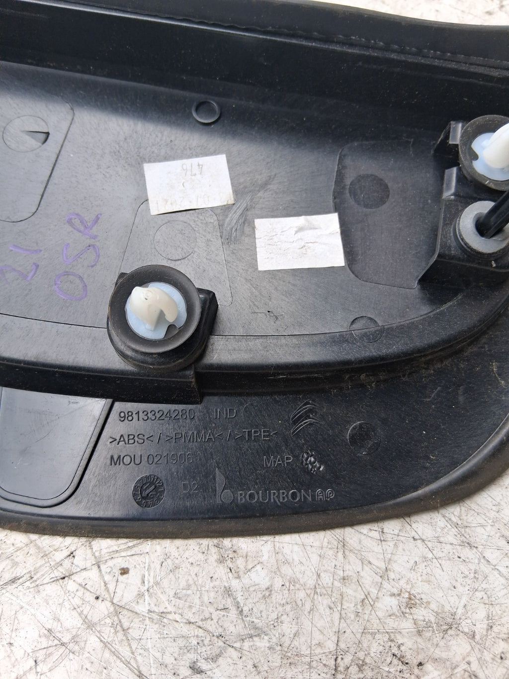 2021 CITROEN C3 OSR DRIVER SIDE QUARTER FENDER COVER TRIM 9813324280