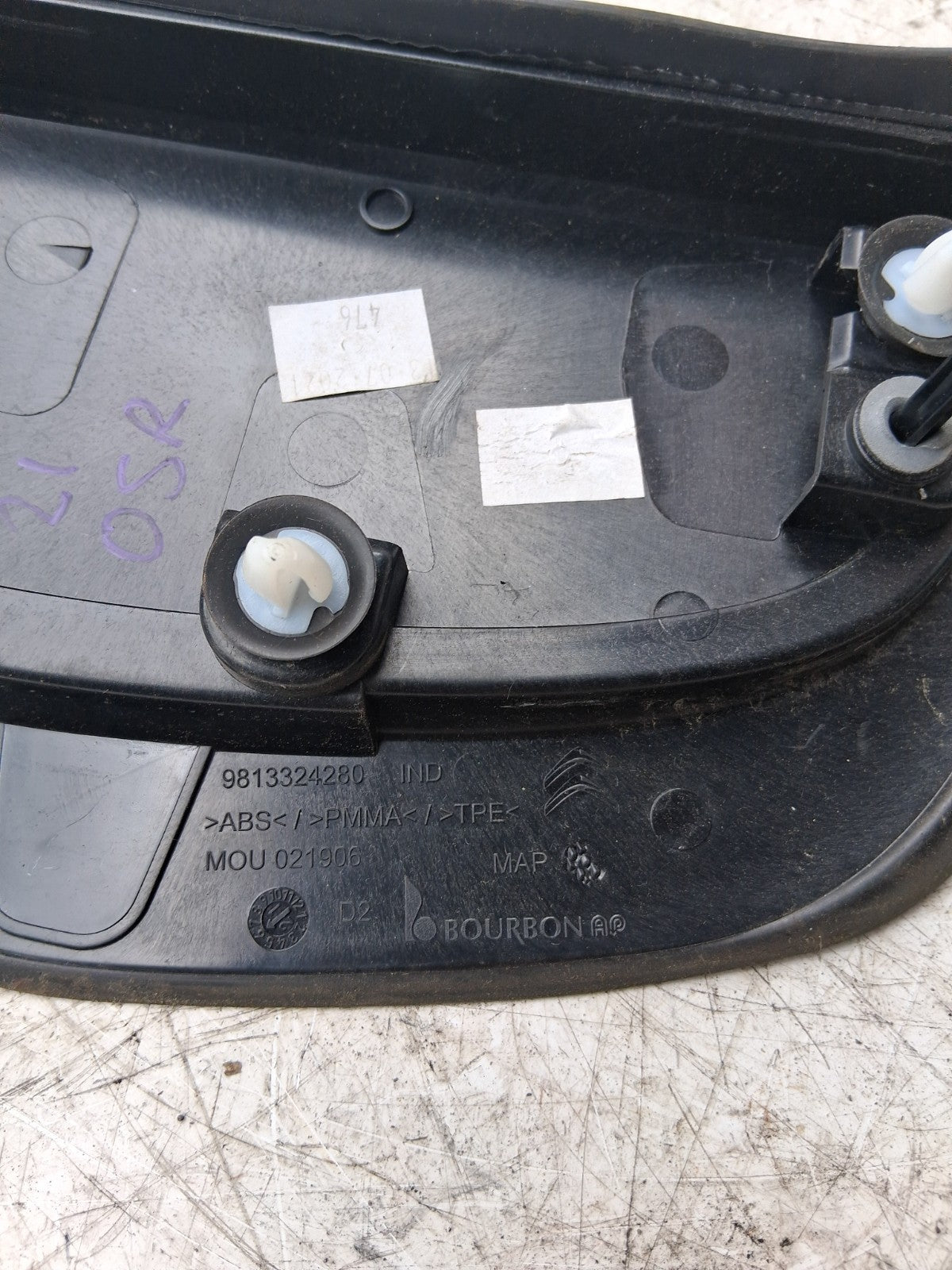 2021 CITROEN C3 OSR DRIVER SIDE QUARTER FENDER COVER TRIM 9813324280