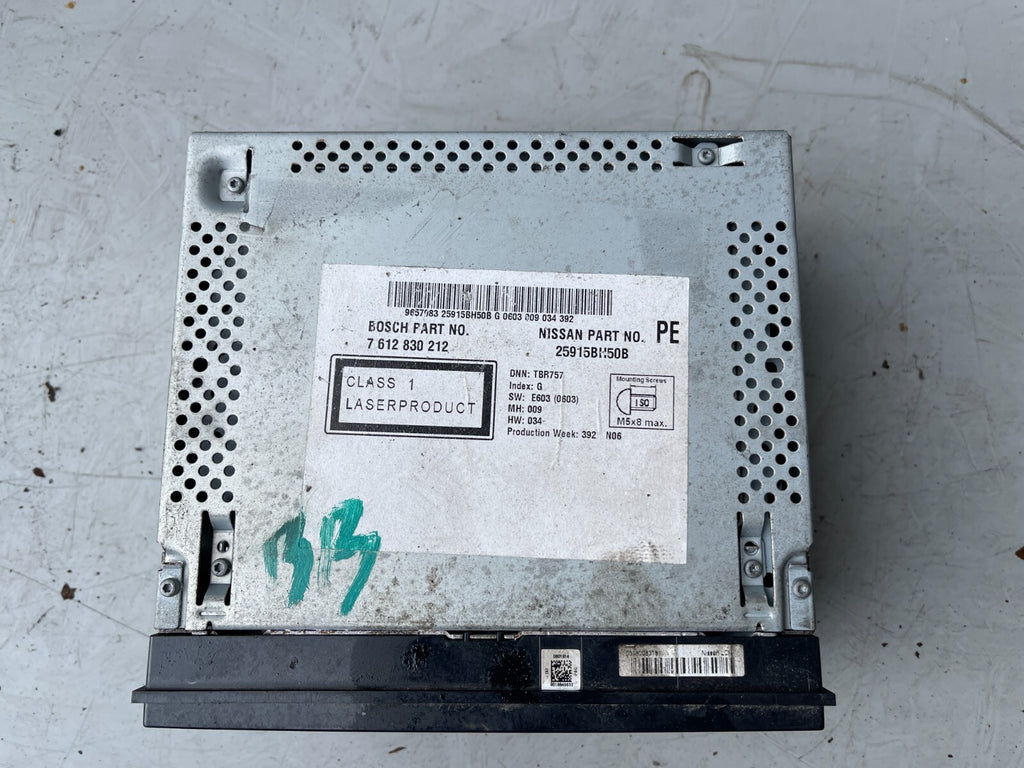2011 NISSAN NOTE RADIO STEREO CD PLAYER SAT NAV HEAD UNIT  25915BH50B