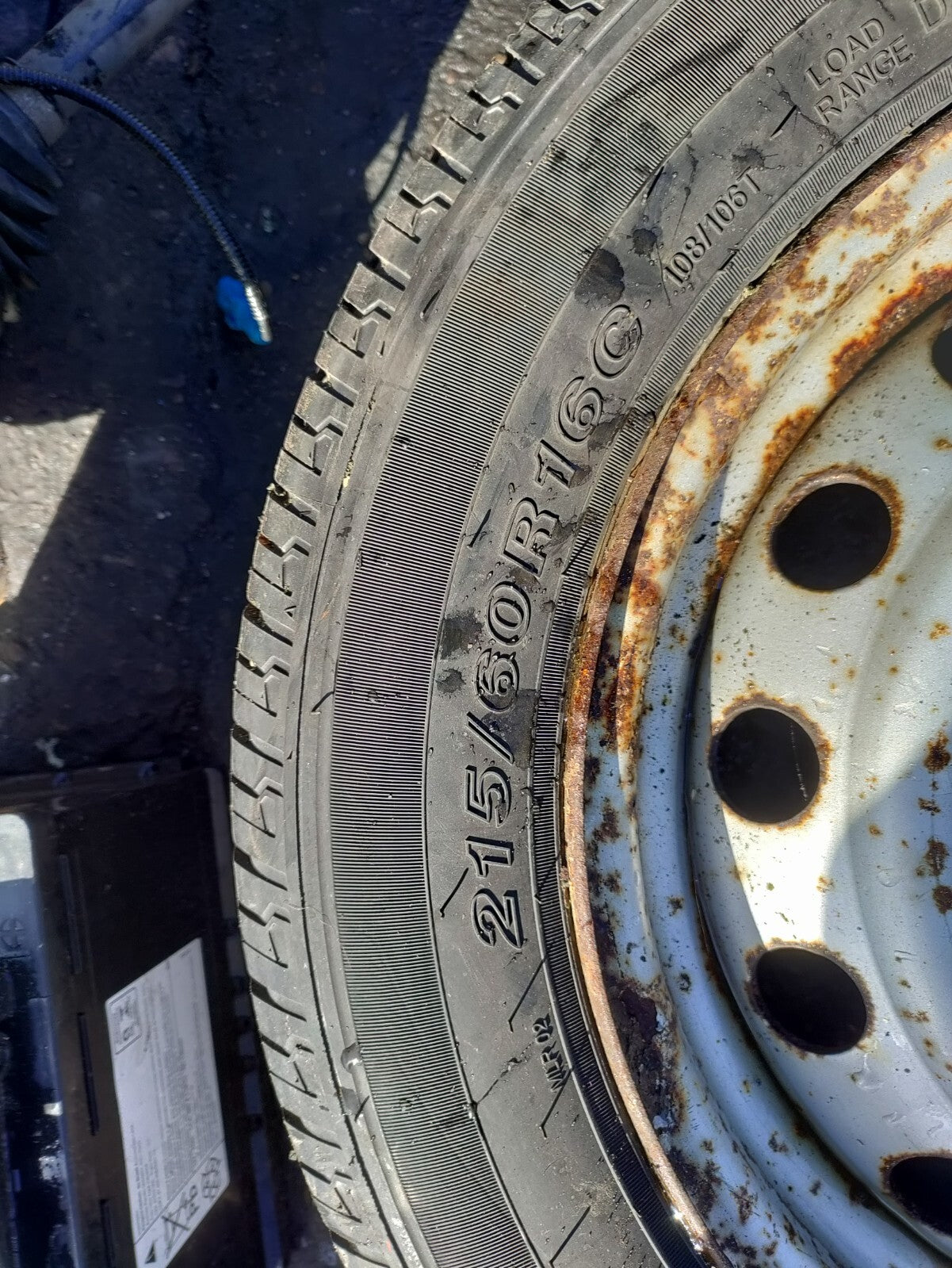 2007 PEUGEOT EXPERT MK2 16 INCH STEEL WHEEL WITH TYRE 215/60R16