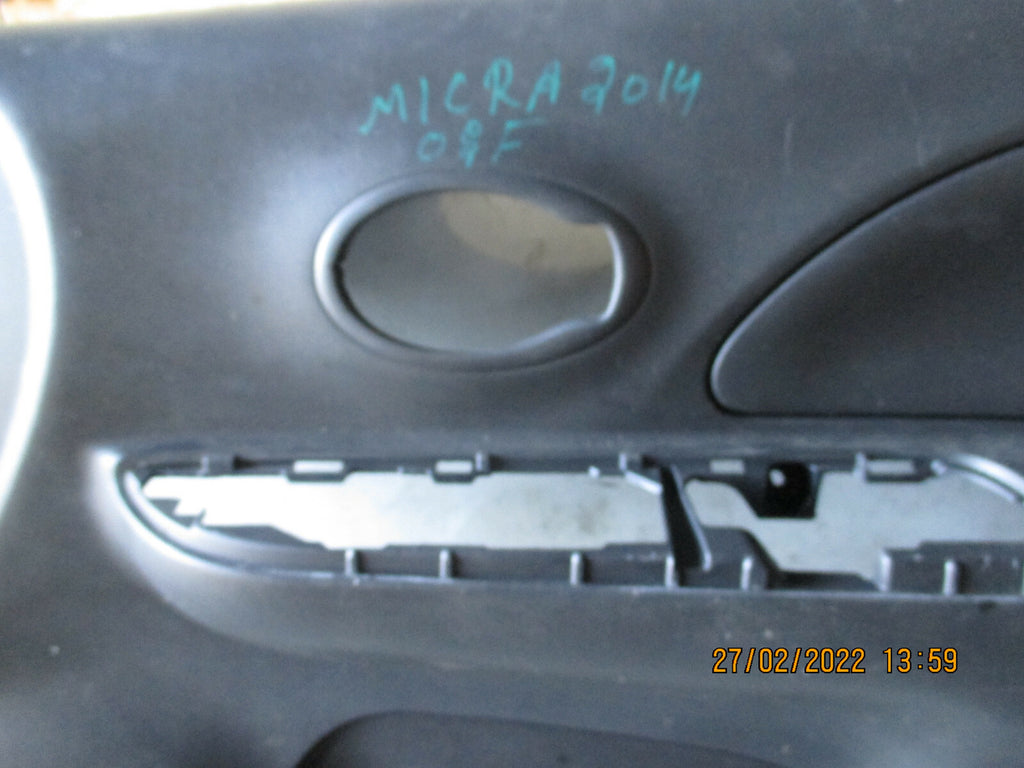 NISSAN MICRA 2014 MK4 K13 OSF FRONT DRIVER SIDE DOOR CARD 809101HB0A