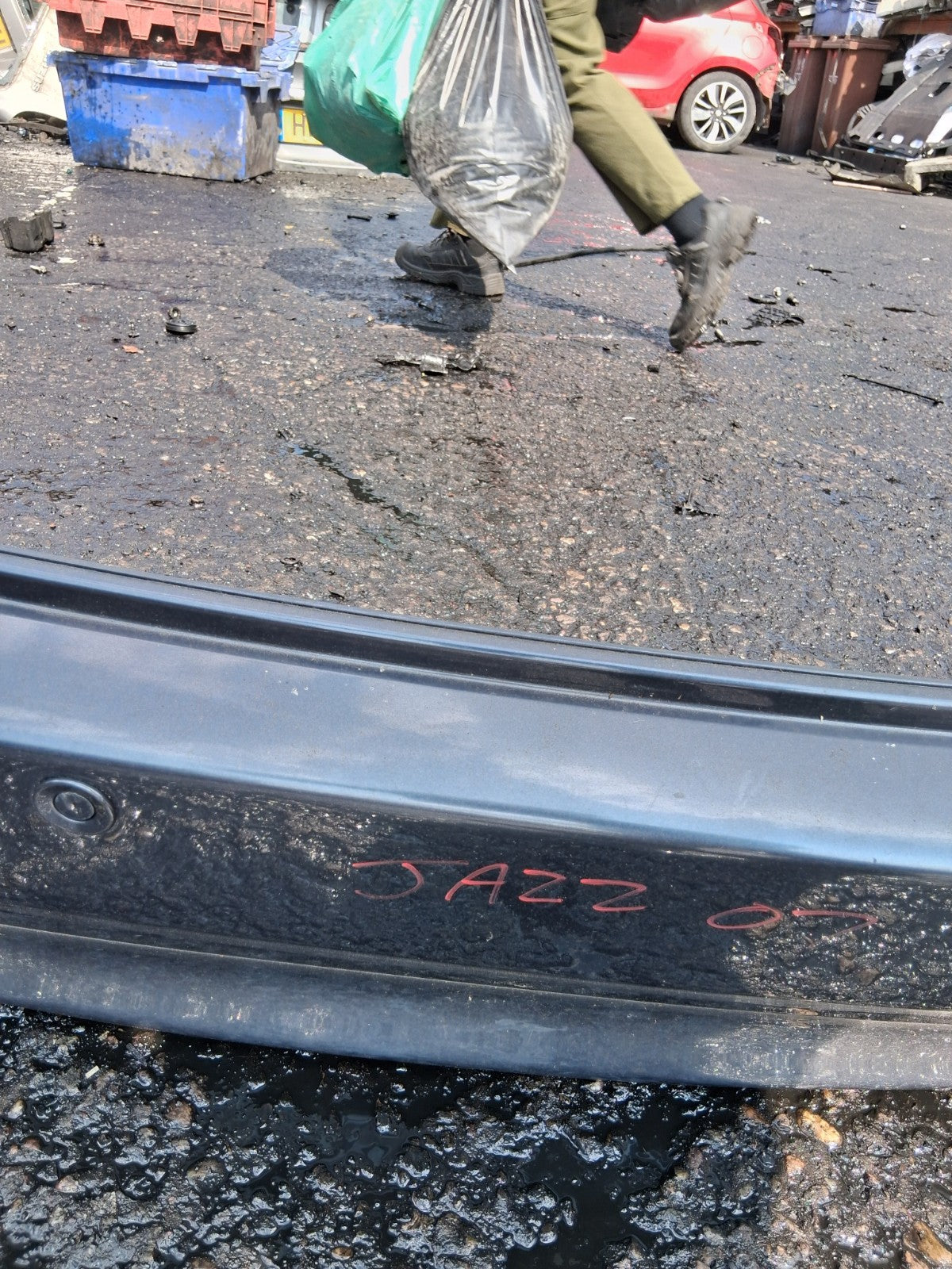 2007 HONDA JAZZ MK2 REAR COMPLETE BUMPER WITH PDC SENSORS BLUE