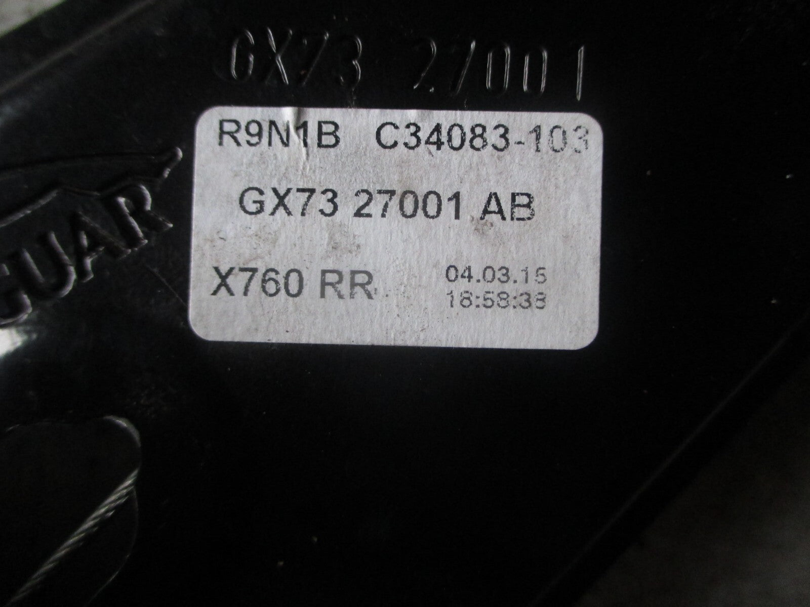 JAGUAR XE 2016 NSR PASSENGER SIDE REAR WINDOW MOTOR REGULATOR GX7327001AB