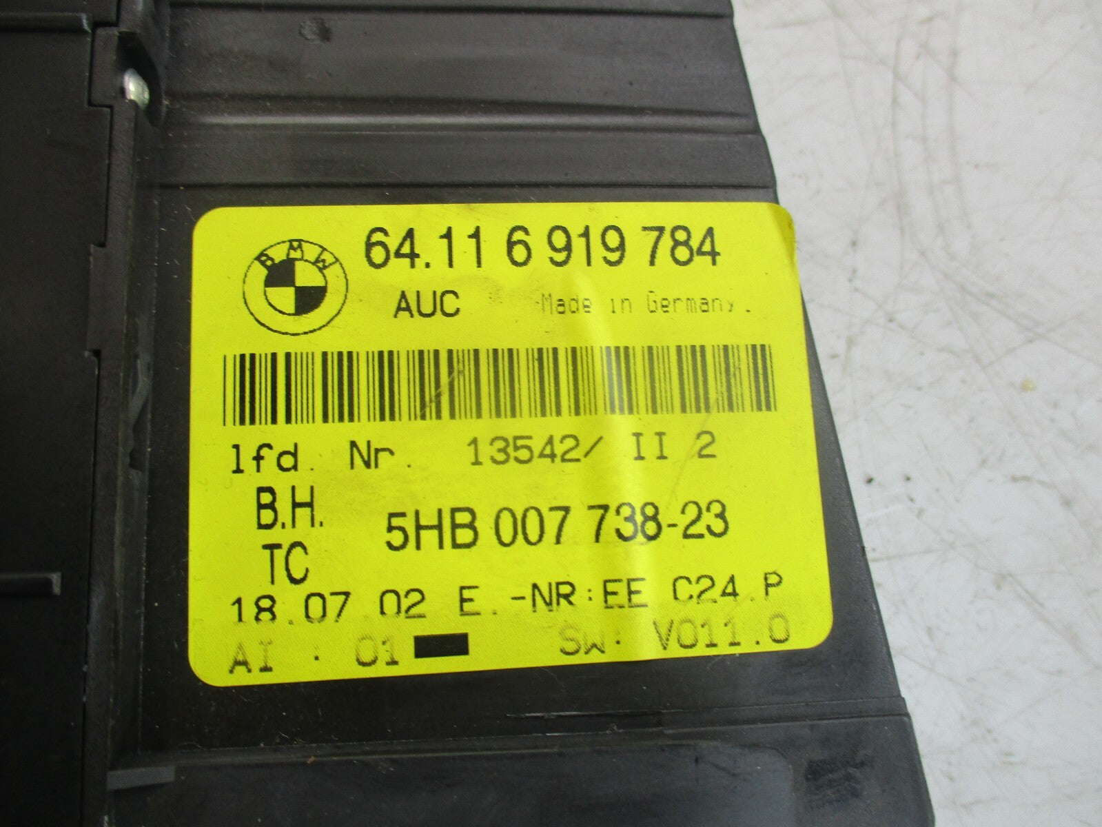 BMW 3 SERIES E46 HEATER CLIMATE CONTROL PANEL SWITCHES 6919784
