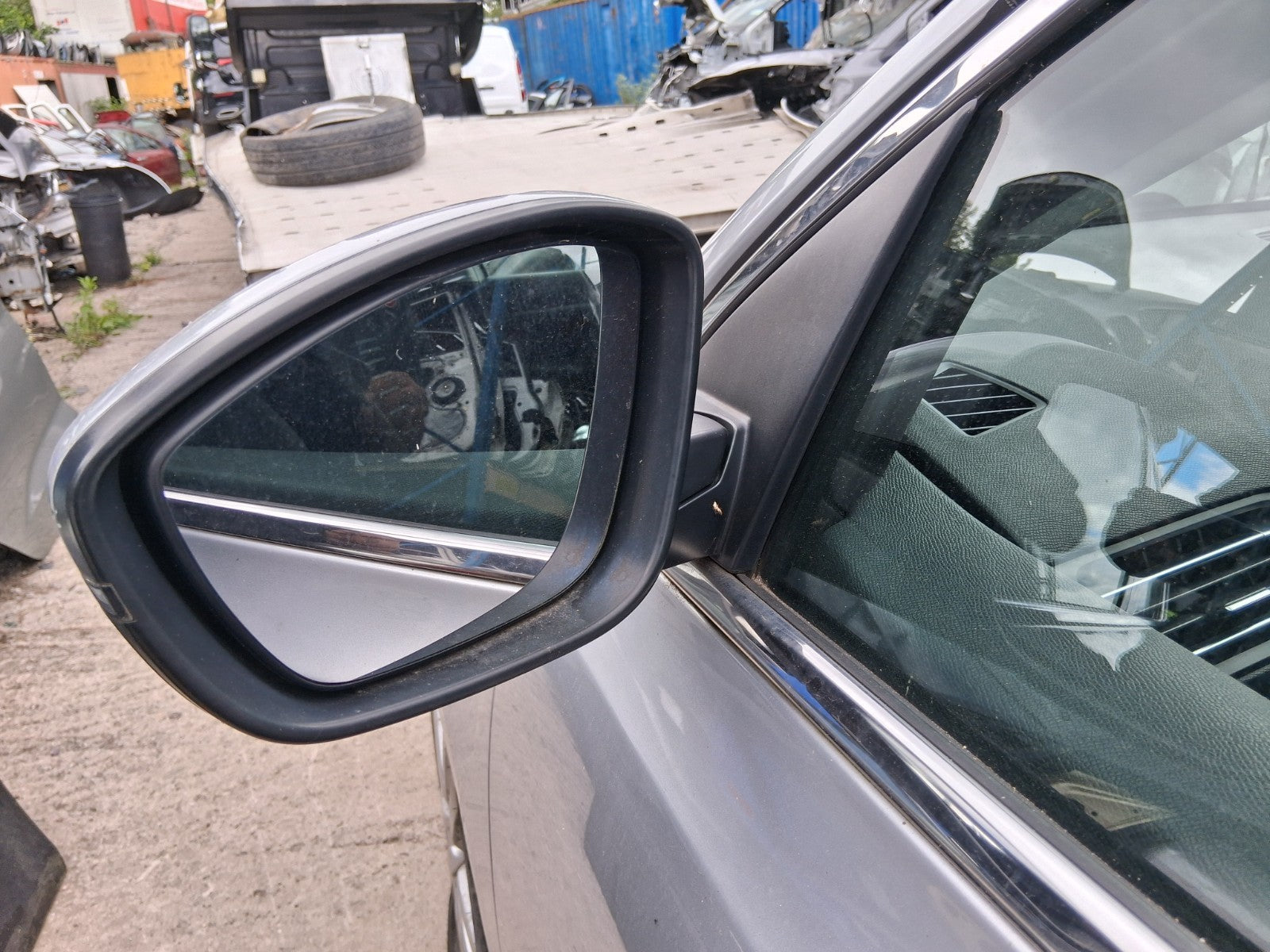 2014 PEUGEOT 308 MK2 NSF PASSENGER SIDE FRONT MANUALFOLD WING MIRROR SILVER EZR