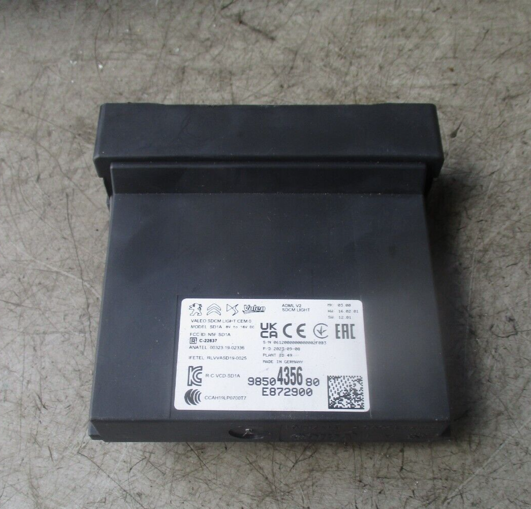 2021 CITROEN C4 MK3 ECU CONTROL MODULE UNIT 9850435680