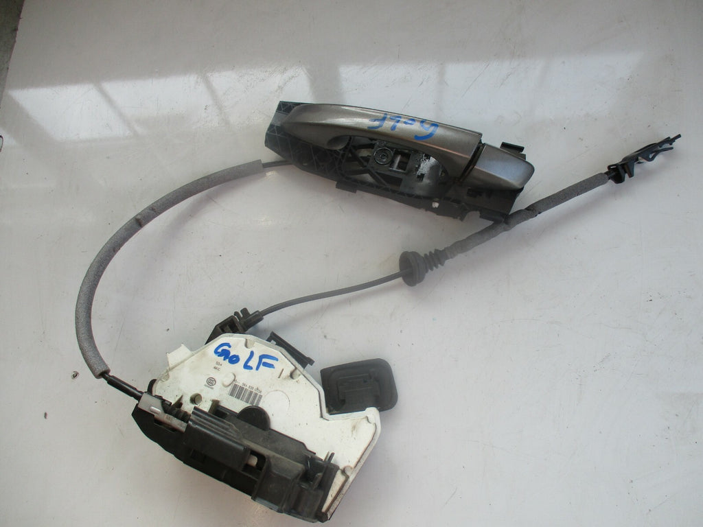 VW VOLKSWAGEN GOLF MK7 NSF PASSENGER SIDE FRONT DOOR LOCK MECH & HANDLE SILVER