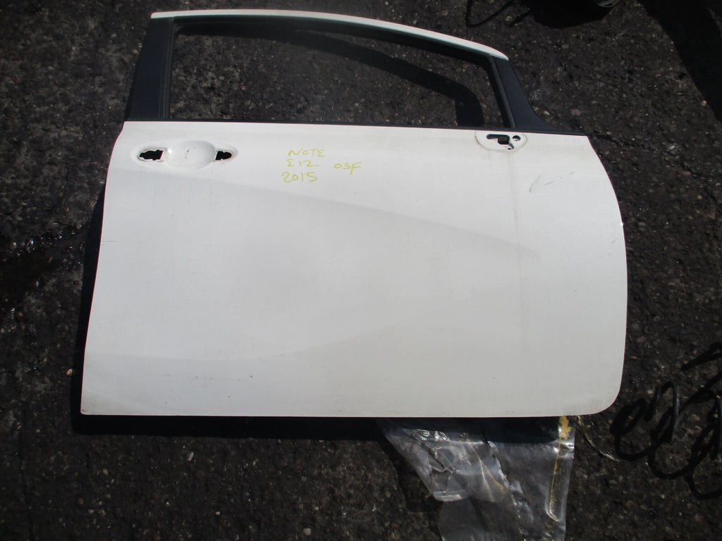 2015 NISSAN NOTE E12 OSF DRIVER SIDE FRONT BARE DOOR WHITE PEARL QAB