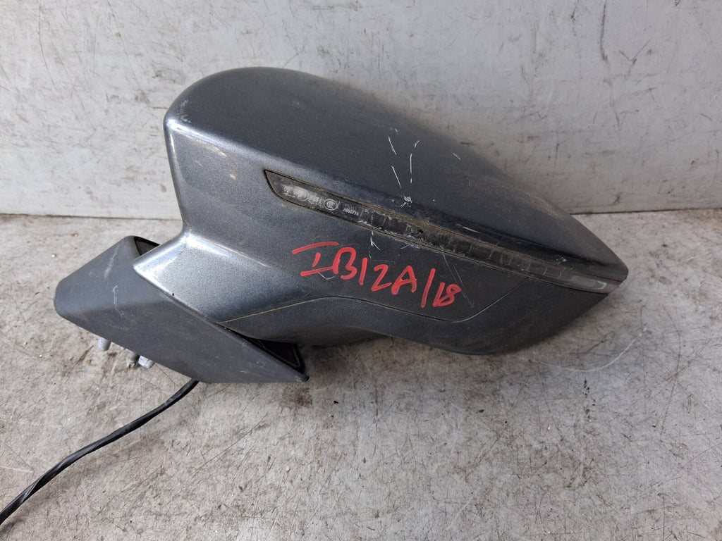 SEAT IBIZA MK5 2018 6F KJ NS PASSENGER SIDE LEFT WING MIRROR GREY
