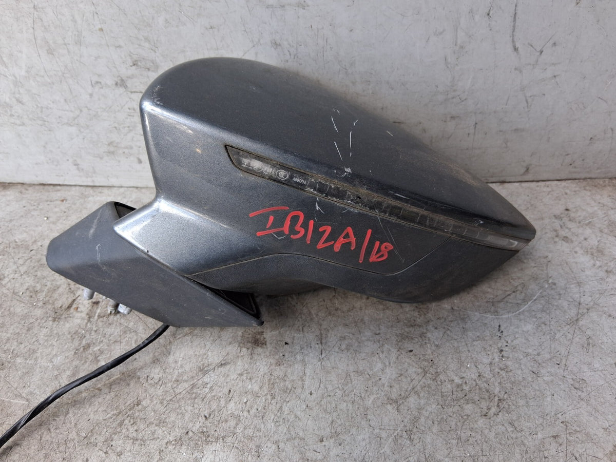 SEAT IBIZA MK5 2018 6F KJ NS PASSENGER SIDE LEFT WING MIRROR GREY