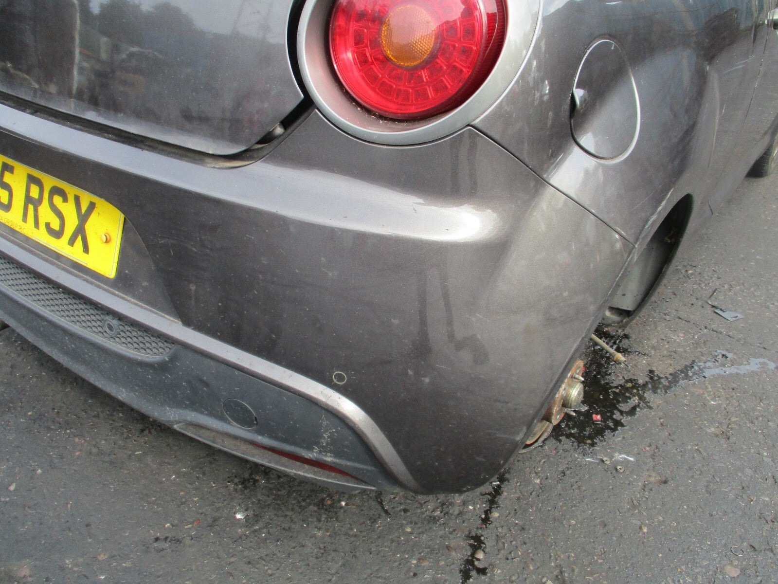 2015 ALFA ROMEO MITO 3 DOOR REAR COMPLETE BUMPER PDC SENSOR GREY