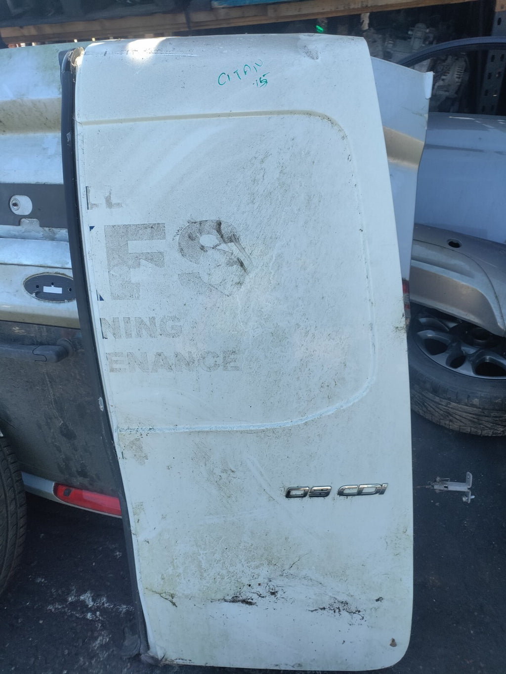 MERCEDES CITAN W415 2015 OSR DRIVER SIDE REAR COMPLETE DOOR WHITE