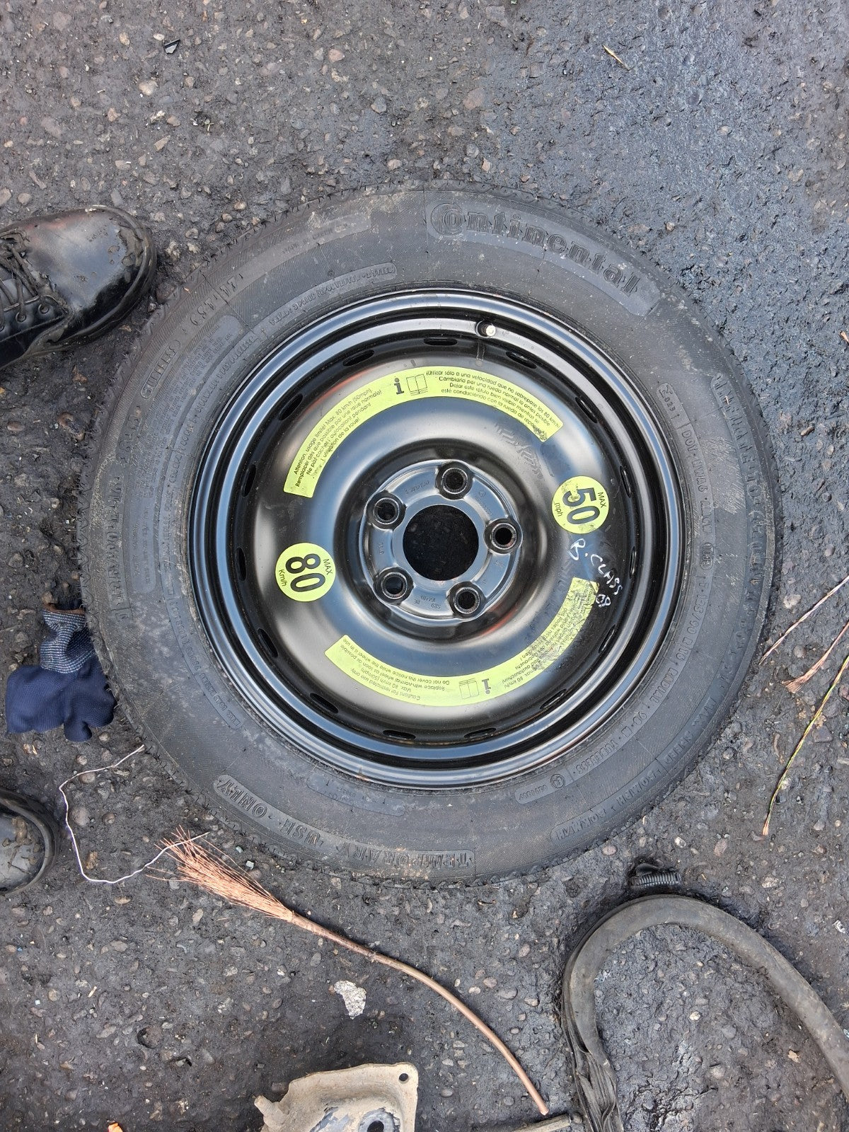 2008 MERCEDES B CLASS W245 16 INCH SPACE SAVER SPARE WHEEL WITH TYRE 125/90R16